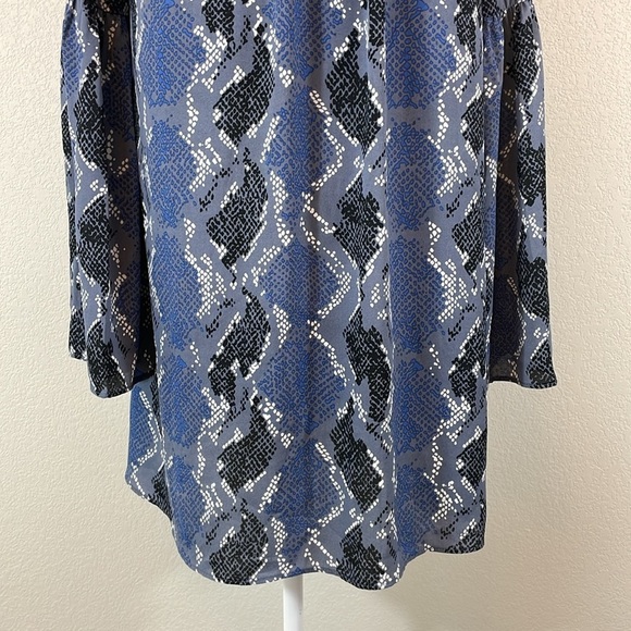 Buddy Love Blue Bishop Sleeve Mock Neck Dress Small - Picture 6 of 10